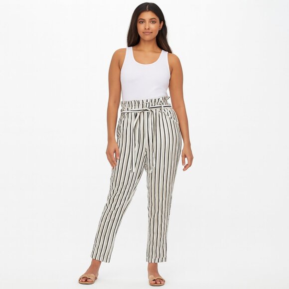 Zara Pants - Zara Beige and Black Striped Pants